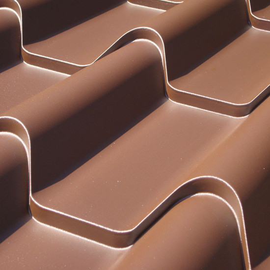 Металочерепиця "Ruukki Armorium" Rough matt  ⁇  0.5 mm  ⁇  RR 887  ⁇  коричневий  ⁇ 