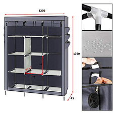 Складана тканинна шафа Storage Wardrobe на 3 секції органайзер для одягу, фото 2