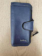 Жіночий гаманець клатч портмоне Baeller Forever синій блискучий