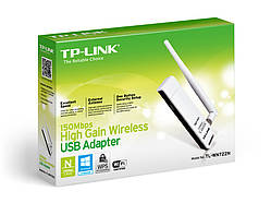 Мережевий адаптер USB TP-LINK TL-WN722N Wi-Fi 802.11 g/n 150Mb, USB 2.0, знімна антена