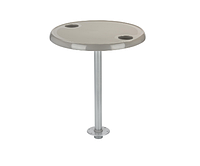 Набор круглый стол со стойкой лодочный цвет серый