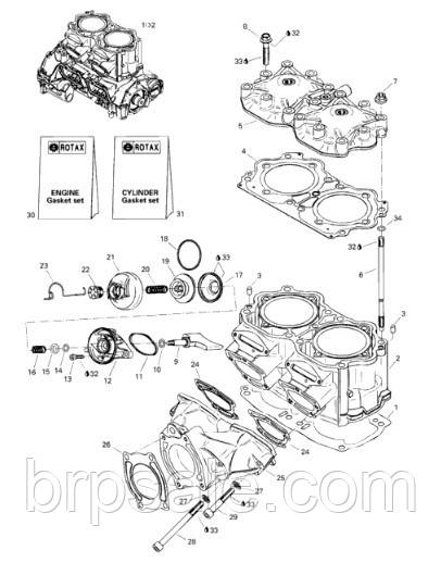 Прокладка циліндра 0,6 мм Sea-Doo BRP JOINT ETANCHE *GASKET-CY, фото 1