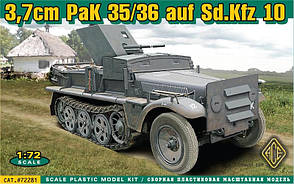 37mm PAK 35/36 AUF SD. KFZ 10. Збірна модель в масштабі 1/72. ACE 72281