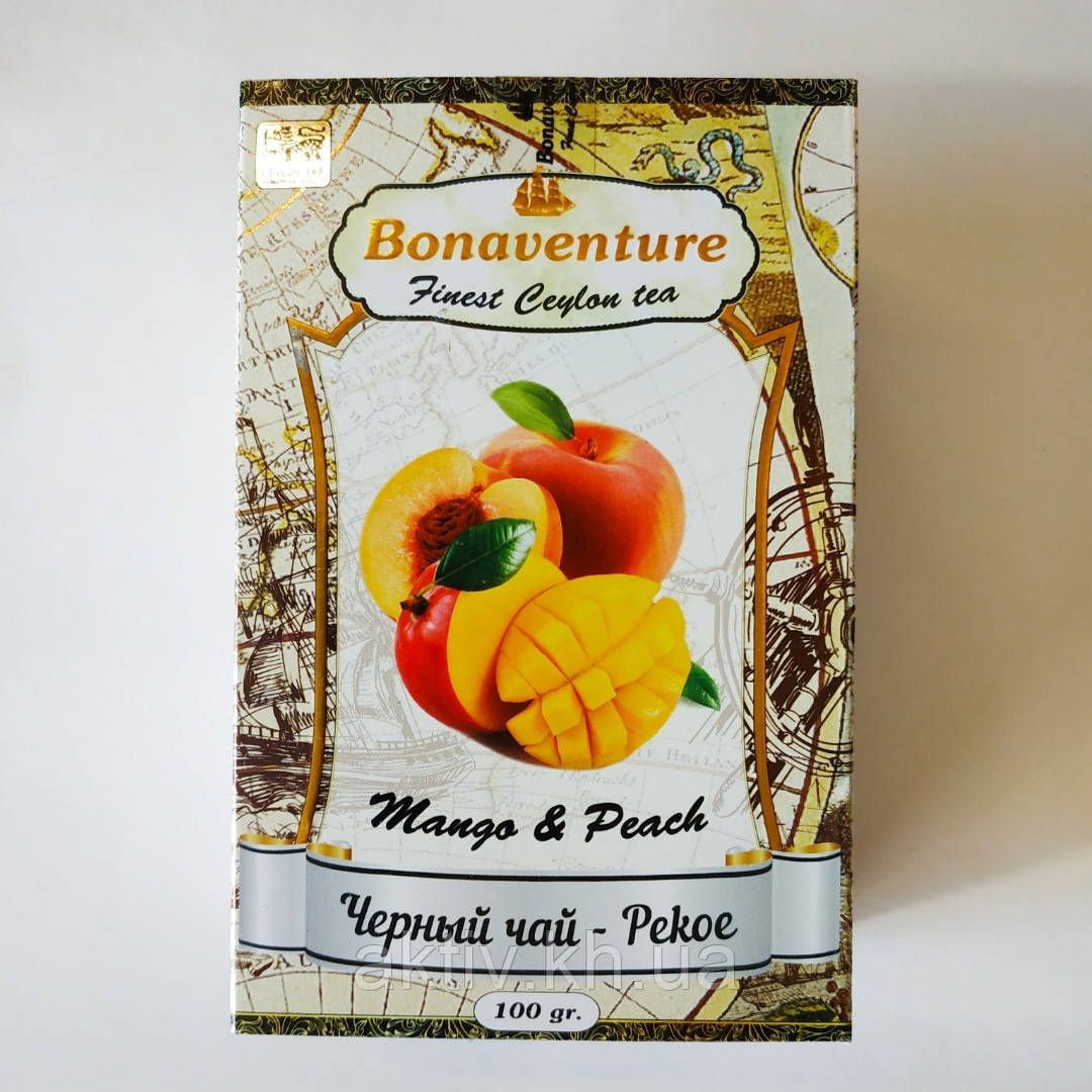 Чай чорний Bonaventure "Mango&Peach" Манго Персик 100 грамів