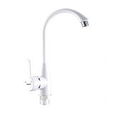 Змішувач для кухні БІЛИЙ пластиковий PLAMIX Mario-011 White (PM0015), фото 5