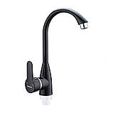 Змішувач для кухні Чорний пластиковий PLAMIX Mario-011 Black (PM0016), фото 3