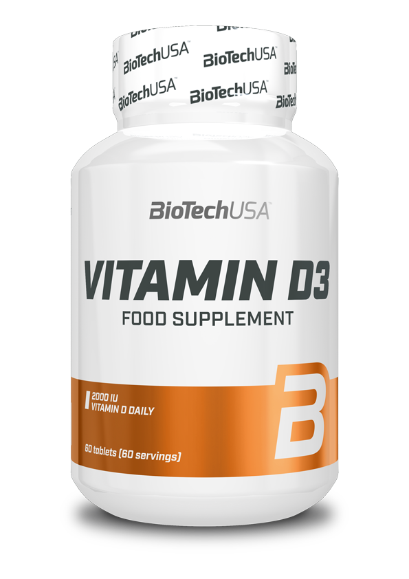Вітаміни Vitamin D3 50 mcg (60 таб.) BioTech USA, фото 1
