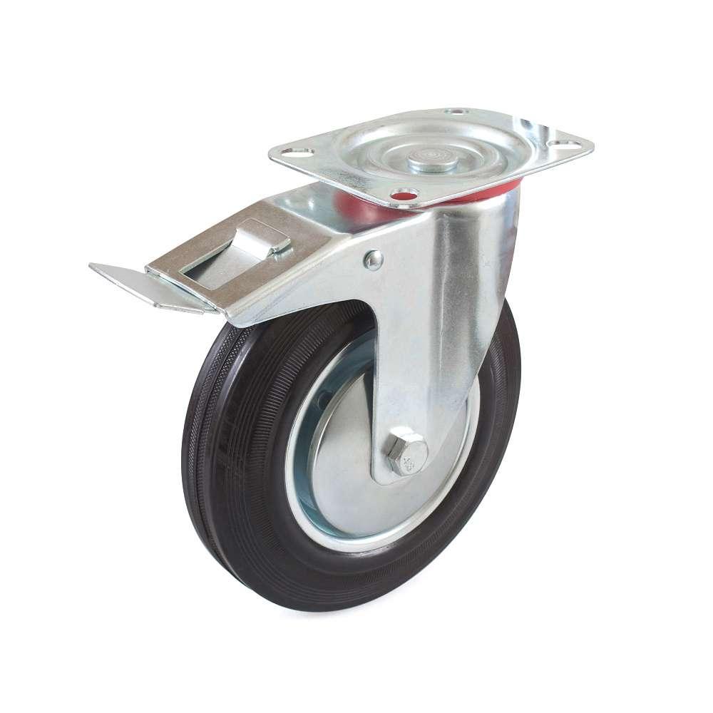 Колесо промислове Ø 75 мм на поворотному кронштейні з гальмом, фото 1