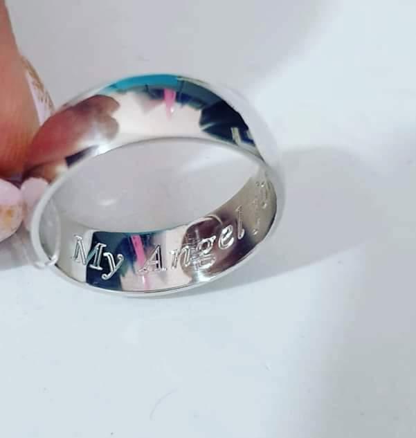 Обручки в сріблі з гравіюванням Мій Ангел, фото 1