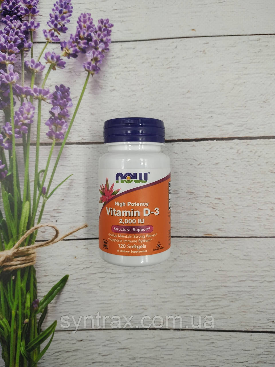 NOW Foods Vitamin D-3 2000 IU (120 softgel) вітамін д3