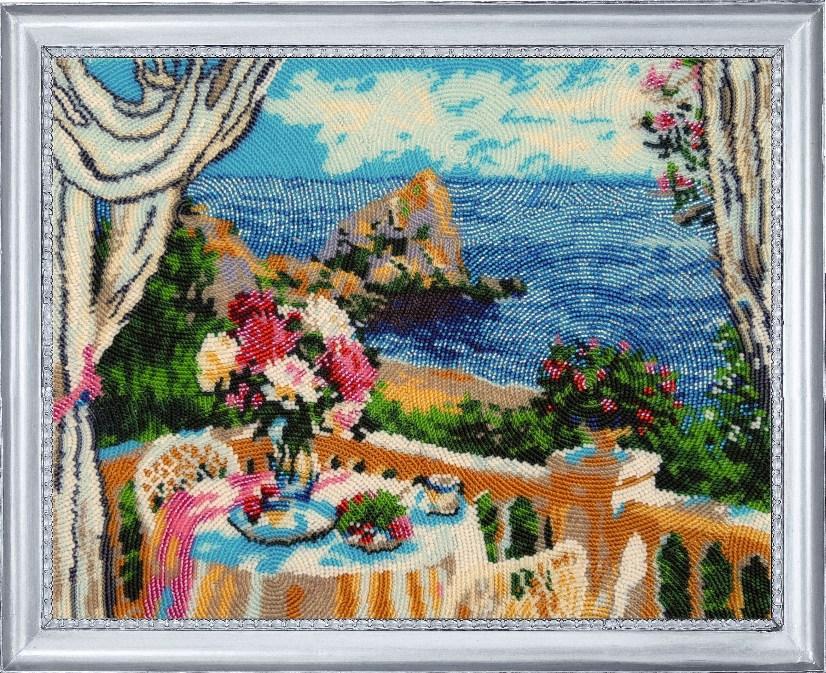 Набір для вишивання бісером Сніданок із краєвидом на море повна зашивка