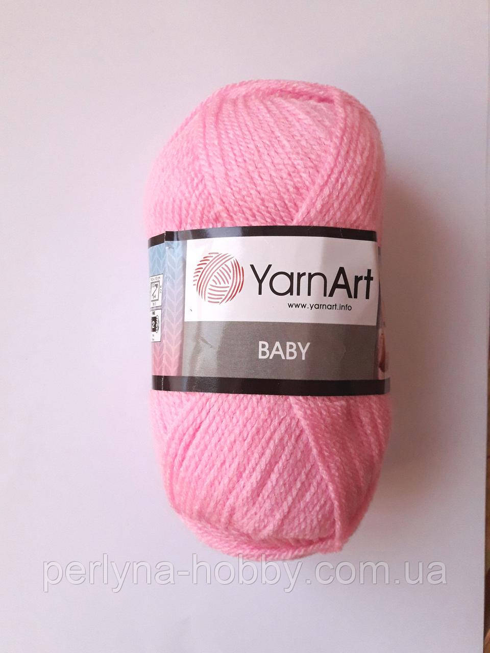 Нитки для в'язання пряжа акрилова дитяча Baby YarnArt 100% акрил, 50 гр., 150 м,  10119 , рожевий