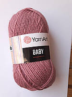 Нитки для в'язання пряжа акрилова дитяча Baby YarnArt, 100% акрил 50 гр., 150 м,  3017 , фрез