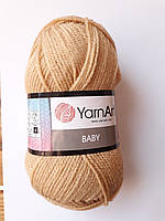 Нитки для в'язання пряжа для в'язання пряжа акрилова дитяча Baby YarnArt, 100% акрил YarnArt 50 гр., 150 м,  805, пісочний
