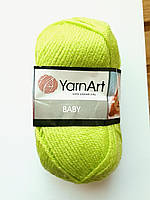 Нитки для в'язання пряжа  акрилова дитяча Baby YarnArt 100% акрил, 50 гр., 150 м, 13854, салатовий