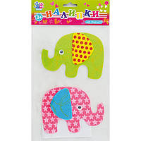 Наклейка для творч. "1В" №951238 Слоники войлок(12)