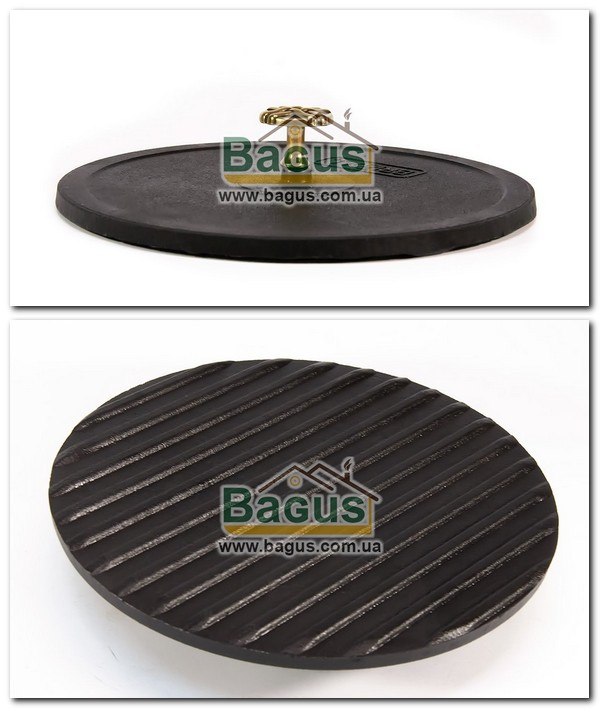 Чавунний прес для гриля ребристий круглий 20,5 см 1,7 кг (під сковороди 24,26 см) Brizoll A24PR