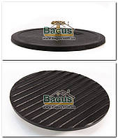 Чавунний прес для гриля ребристий круглий 20,5 см 1,7 кг (під сковороди 24,26 см) Brizoll A24PR