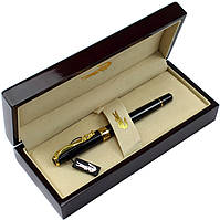 Ручка чорн. "Crocodile" №506F в дерев. пеналі,чорн.корпус