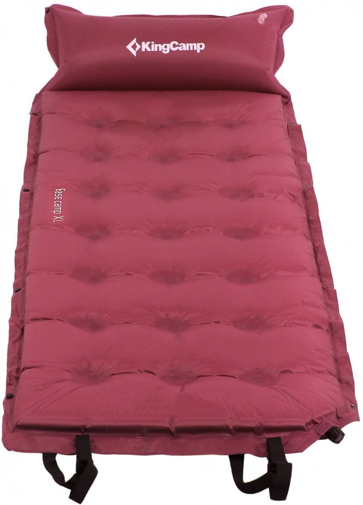 Самонадувний килимок KingCamp Base Camp Comfort (KM3560) wine red