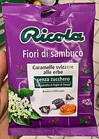 Натуральні льодяники без цукру Ricola Fiori di di sambuco (Caramelle svizzere alle erbe) 70 г