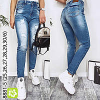 Стильные женские джинсы бойфренды с потертостями