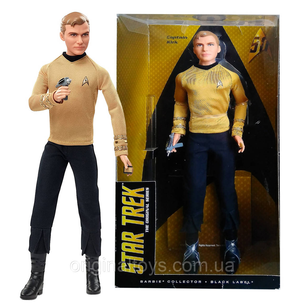 Колекційна лялька Капітан Кірк Зоряний шлях Barbie Star Trek 50th Anniversary Kirk Black Label