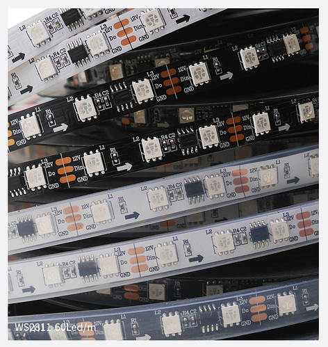 Адресная диодная лента WS2811 60led/m черная подложка (ID#1155183392 ...
