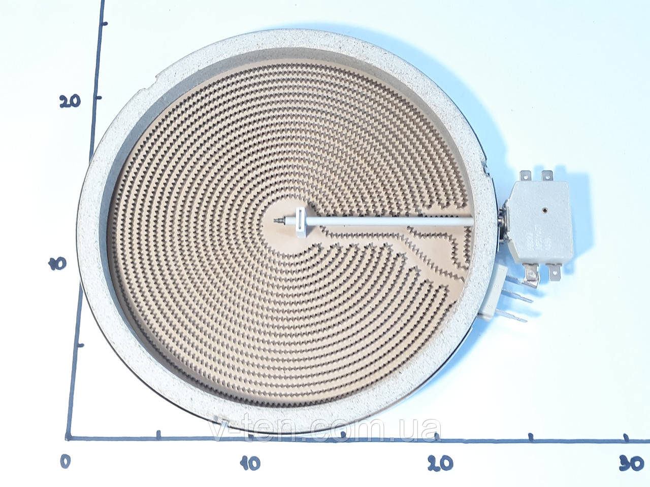 Електроконфорка Ø230 / 2200w (1+1,2) кВт. / 5 конт. для склокерамічних поверхонь, фото 1