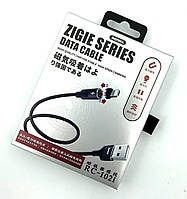 Дата кабель магнитный Remax RC-102i Zigie Series Magnet Connection Data Cable Lightning Black