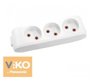 Колодка під подовжувач на 3 гнізда VIKO