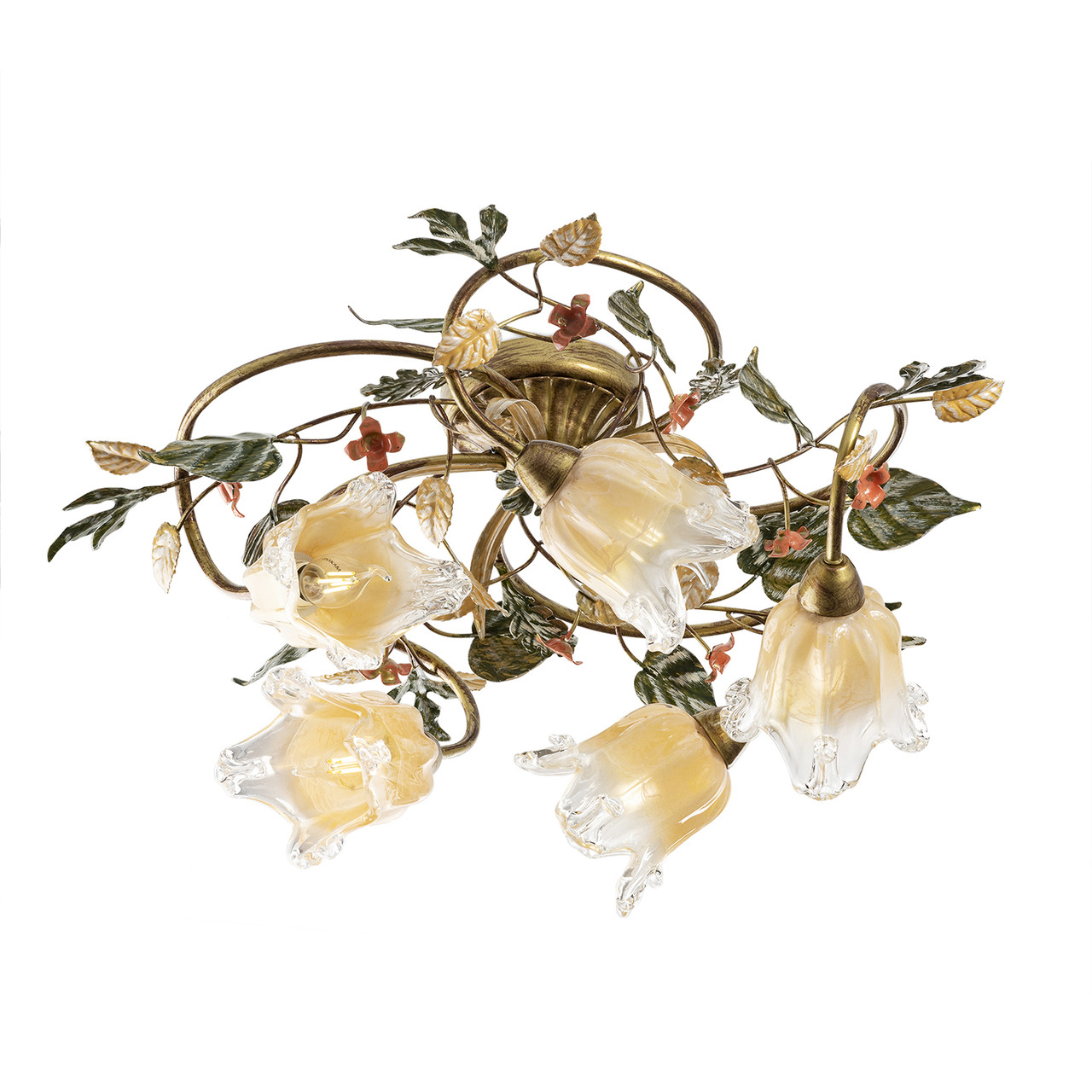 Стельова люстра 5 лампова флора для зали, спальні, передпокою, фото 1