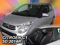 Дефлекторы окон (вставные!) ветровики Citroen C1 2 5d 2014- 2шт., HEKO, 29638