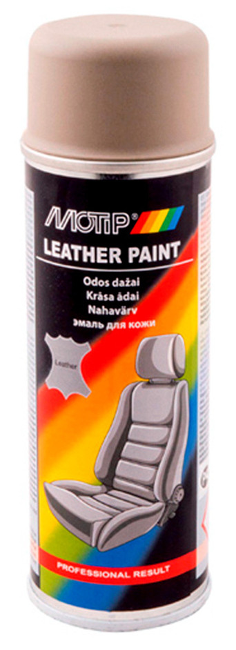 Краска для кожи бежево-коричневая Motip Leather Paint аэрозоль 200мл ...