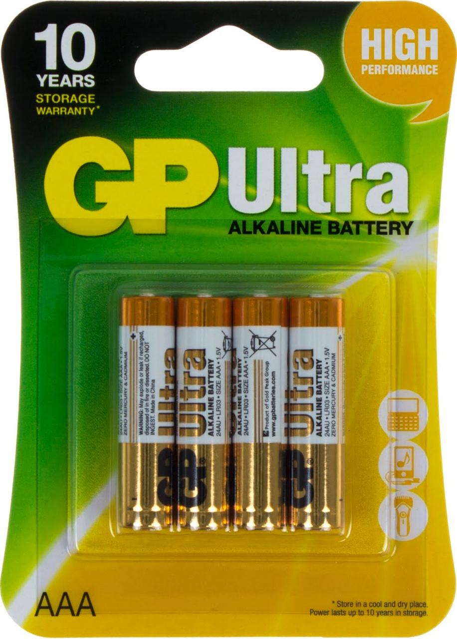 Батарейки GP Ultra 24AU-2UE4 LR-03/блістер 4шт (10)(80)