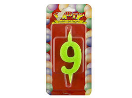 Свічка в торт "Цифра-9" кольор.(6)(72)