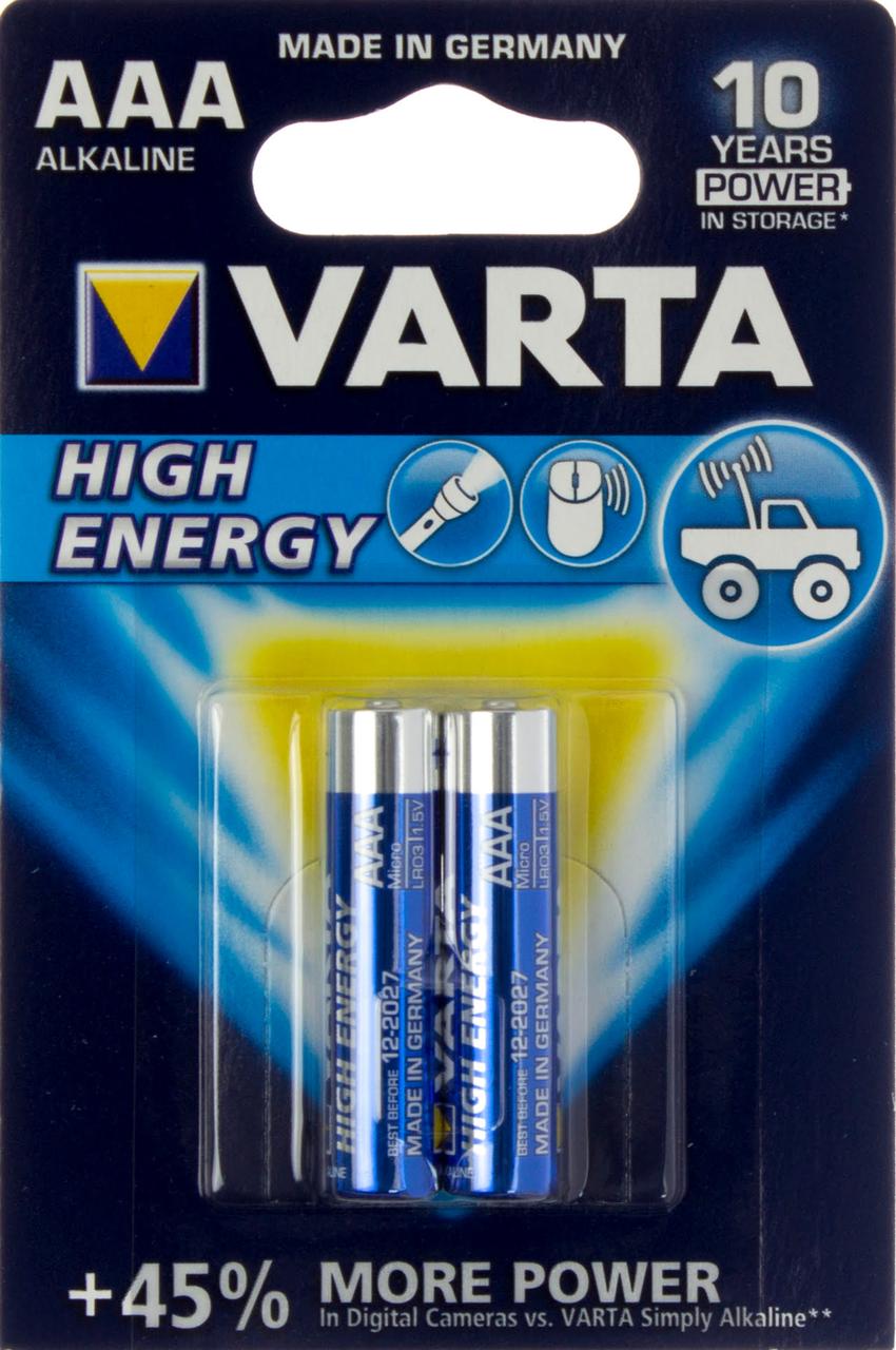 Батарейки Varta high energy/longlife power LR-03/блістер 2шт (10)(50)