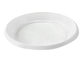 Тарілка пласт. десертна d16,5см біла №1080121/Buroclean/(100)