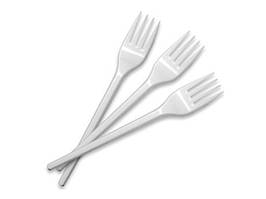 Вилка пласт. 16см біла №1080200/Buroclean/(100)(6000)