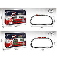 Залізниця на бат-ці,локомотив,вагон 3шт.,звук,світ,2в на бат-ці,в кор-ці,№1077-99-1(18)