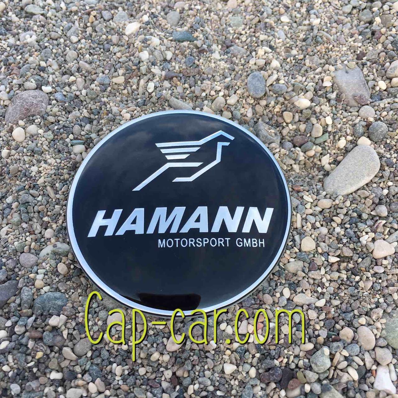3D-наклейки для дисків з емблемою BMW Hamann (БМВ Хаман) 65 мм. Ціна вказана за комплект наклейок із 4 штук.