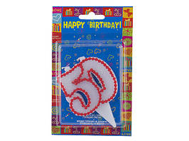 Свічка ювілейна "50" з кольор. оправою(12)