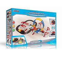 Залізниця на бат-ці,трек 102х65х32см,звук,світло,їздить,вагон,машинка,62дет., №SW7608(6)