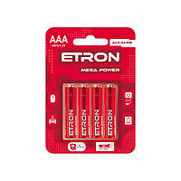 Батарейки Etron Mega Power LR-03/блістер 4шт (12)(240)