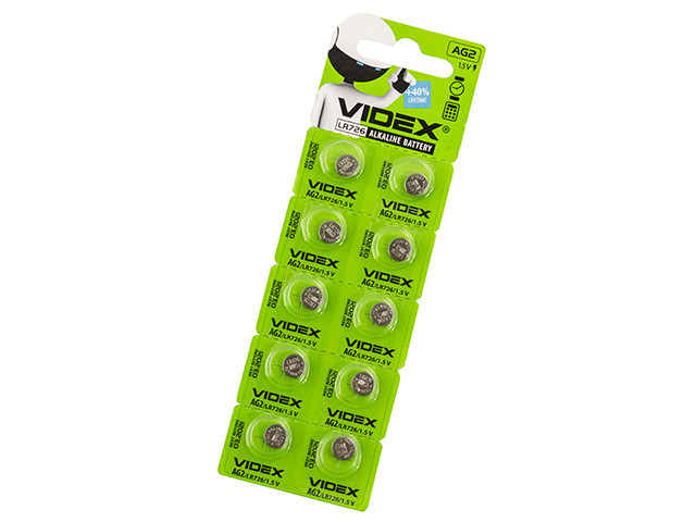 Батарейка Videx AG2/10bl(LR726)(10)(100)