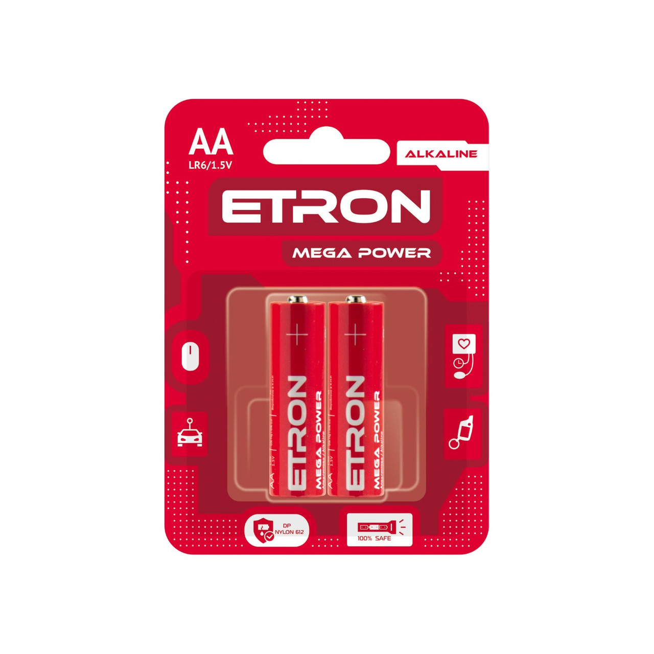 Батарейки Etron Mega Power LR-06/блістер 2шт (12)(120)