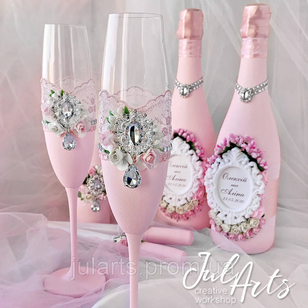 Нежно розовый набор свадебных аксессуаров под заказ - фото 2 - id-p1155402643
