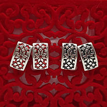 Вишиванка Алатир, сережки жіночі, срібло 925, золото 585/750 проба срібло 925 + емаль будь-якого кольору