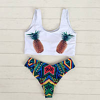 Купальник жіночий роздільний з топом " Ананас"