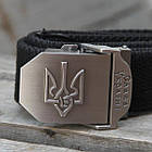 🔱 Ремінь тактичний з Тризубом (чорний) для поліції, нацгвардії, зсу, військових, фото 4